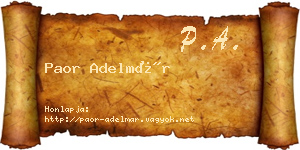 Paor Adelmár névjegykártya